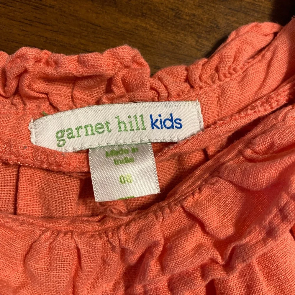 Garnet Hill Kids Sleeveless Coral Linen blend dress, size‎ 8.